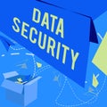 Writing displaying text Data Security. Business approach Confidentiality Disk Encryption Backups Password Shielding Open Royalty Free Stock Photo