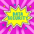 Writing displaying text Data Security. Business overview Confidentiality Disk Encryption Backups Password Shielding Royalty Free Stock Photo