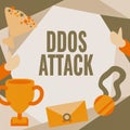 Writing displaying text Ddos Attack. Business idea perpetrator seeks to make network resource unavailable People