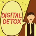 Writing displaying text Digital Detox. Internet Concept period of time during a person stops from using gadgets