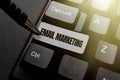 Text caption presenting Email Marketing. Business approach Sending a commercial message to a group of showing using mail Royalty Free Stock Photo