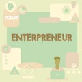 Text caption presenting Entrepreneur. Business concept enterprise resource planning centralized database for business Royalty Free Stock Photo