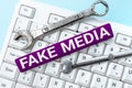 Inspiration showing sign Fake Media. Business approach An formation held by brodcasters which we cannot rely on -48905 Royalty Free Stock Photo