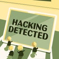 Hand writing sign Hacking Detected. Internet Concept activities that seek to compromise affairs are exposed Little