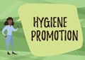 Writing displaying text Hygiene Promotion. Word Written on systematic program to prevent related disease with sanitation Royalty Free Stock Photo