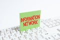 Handwriting text Information Network. Business concept computers were linked together to share information Computer Royalty Free Stock Photo