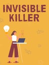 Writing displaying text Invisible Killer. Word Written on presence into the air of a substance which are harmful