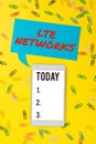 Text showing inspiration Lte Networks. Business concept Fastest network connection available for wireless communication Royalty Free Stock Photo