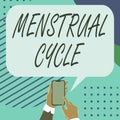 Writing displaying text Menstrual Cycle. Conceptual photo monthly cycle of changes in the ovaries and uterus lining Royalty Free Stock Photo