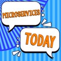 Writing displaying text Microservices. Word Written on Software development technique Building single function module Royalty Free Stock Photo