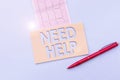 Writing displaying text Need Help. Word for When someone is under pressure and cannot handle the situation Reading Graph Royalty Free Stock Photo