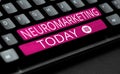 Hand writing sign Neuromarketing. Internet Concept field of marketing uses medical technologies such as fMRI