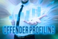 Conceptual display Offender Profiling. Business idea Develop profiles for offenders who not yet apprehended Gentelman Royalty Free Stock Photo