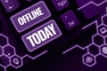 Writing displaying text Offline. Business approach Not having directly connected to a computer or external network Royalty Free Stock Photo