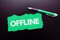Writing displaying text Offline. Business idea Not having directly connected to a computer or external network Royalty Free Stock Photo