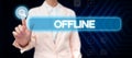 Writing displaying text Offline. Internet Concept Not having directly connected to a computer or external network Royalty Free Stock Photo