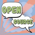 Conceptual display Open Source. Conceptual photo denoting software which original source code freely available Royalty Free Stock Photo