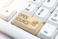 Sign displaying Open Source. Business concept denoting software which original source code freely available -48745 Royalty Free Stock Photo