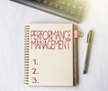 Writing displaying text Performance Management. Business concept Improve Employee Effectiveness overall Contribution Royalty Free Stock Photo