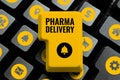 Writing displaying text Pharma Delivery. Business approach getting your prescriptions mailed to you directly from the