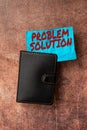 Writing displaying text Problem Solution. Business overview solving consists of using generic methods in orderly manner Royalty Free Stock Photo