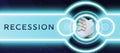 Handwriting text Recession. Business concept the process of progressive decrease in growing, period of reduction Royalty Free Stock Photo