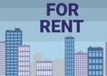 Writing displaying text For Rent. Word Written on when you make property available for purchasing temporarily Multiple