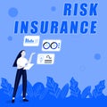 Conceptual display Risk Insurance. Business idea The possibility of Loss Damage against the liability coverage