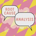 Writing displaying text Root Cause Analysis. Conceptual photo Method of Problem Solving Identify Fault or Problem Royalty Free Stock Photo