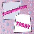 Writing displaying text Screenwriting. Word Written on the art and craft of writing scripts for media communication Royalty Free Stock Photo