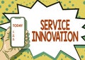 Writing displaying text Service Innovation. Internet Concept changing the way you serve better your customers Displaying