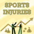 Writing displaying text Sports Injuries. Conceptual photo injuries that occur when engaging in sports or exercise Two