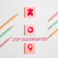 Writing displaying text Stop Discrimination. Conceptual photo Prevent Illegal excavation quarry Environment Conservation Royalty Free Stock Photo