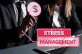 Writing displaying text Stress Management. Word Written on failure is a part of your road or progress to success Royalty Free Stock Photo