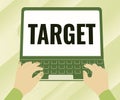 Writing displaying text Target. Internet Concept person object or place selected as the aim of attack Life goal Royalty Free Stock Photo