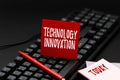 Writing displaying text Technology Innovation. Business concept advanced net connected devices a Creative Technique Royalty Free Stock Photo