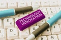 Writing displaying text Technology Innovation. Internet Concept advanced net connected devices a Creative Technique Royalty Free Stock Photo