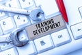 Conceptual display Training Development. Business approach Learn and Expand skills and knowledge Program Royalty Free Stock Photo