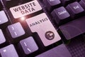 Writing displaying text Website Data Analysis. Conceptual photo analysis and report of web data for enhancing webpage Royalty Free Stock Photo