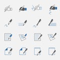 Writing and document icon set. vector illustration. Royalty Free Stock Photo