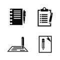 Writing, Edit, Write. Simple Related Vector Icons