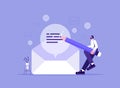 Writing email communication for best business promotion concept Royalty Free Stock Photo