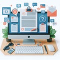 Writing feedback platform interface with document upload, comen