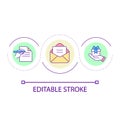 Writing greeting letters loop concept icon