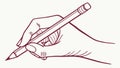 Writing Hand Illustration: Creative Process, Taking Notes, Artistic Sketch, vector design Generative AI Royalty Free Stock Photo