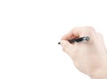 Writing hand isolated on white Royalty Free Stock Photo