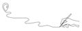 Writing hand with pointing location at map one line art,hand drawn way destination continuous contour,trendy template direction