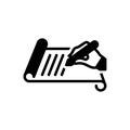 Black solid icon for Writing, article and notepad Royalty Free Stock Photo