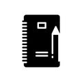 Black solid icon for Writing, script and handwriting Royalty Free Stock Photo