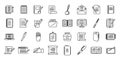 Writing icons set outline vector. Letter write
